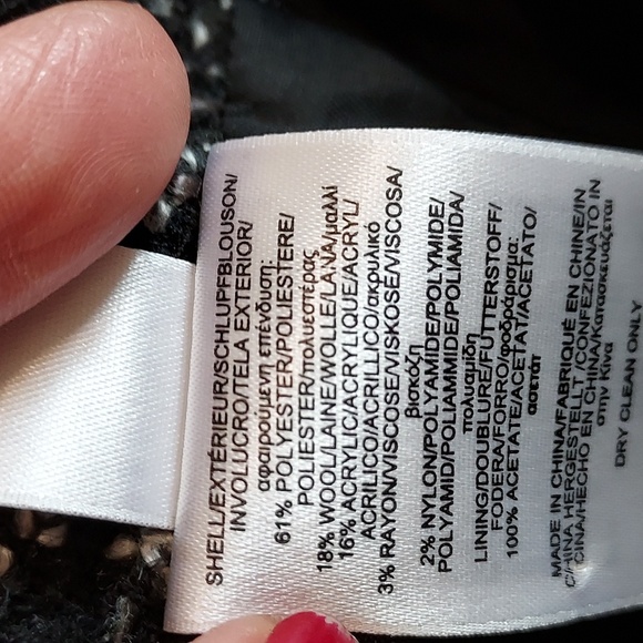 Brooks Brothers Black Wool Blend Tweed Pattern w/ Silver Gray Lined Skirt Size 4 - Picture 9 of 9